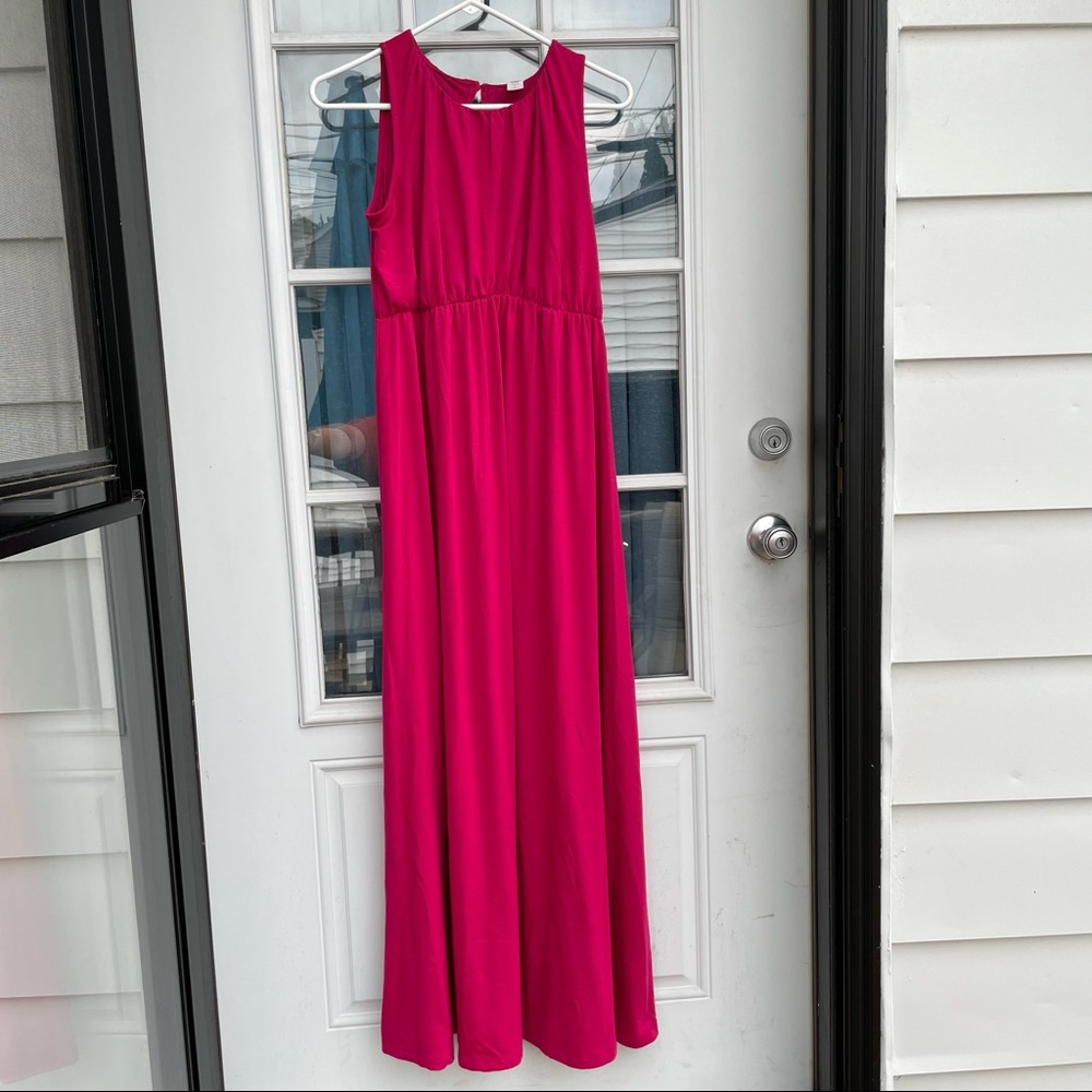 Maternity vibrant pink maxi dress